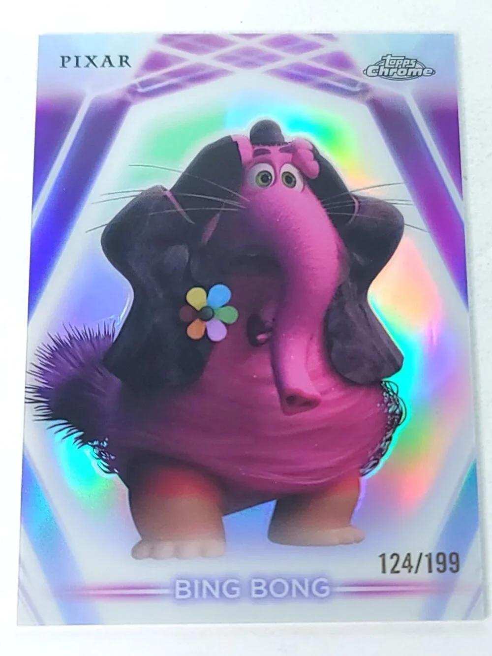Bing Bong Topps 2026 Disney Neon Holo Chrome Refractor Limited 124/199 CNE